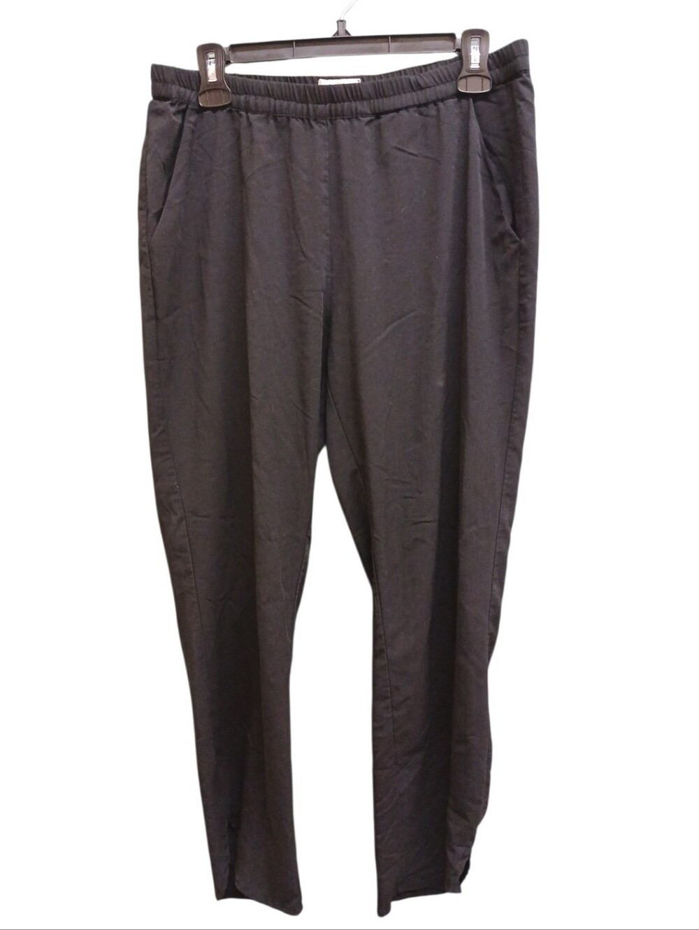 Marine Layer Women's Black Cropped Elastic-Waist Pull On Pants Size Large